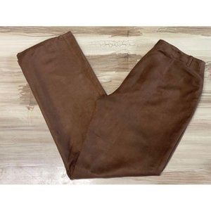 Emma James Faux Suede Straight Leg Pants Brown Size 8